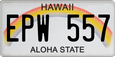 HI license plate EPW557