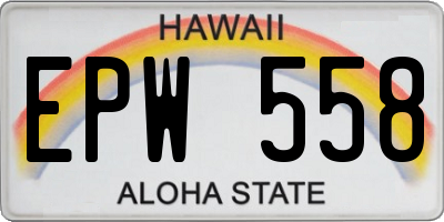 HI license plate EPW558