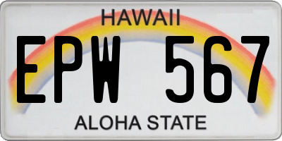 HI license plate EPW567