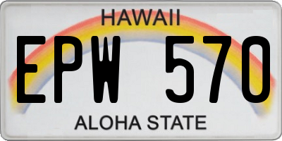 HI license plate EPW570