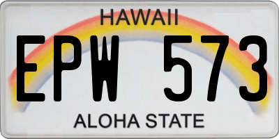 HI license plate EPW573