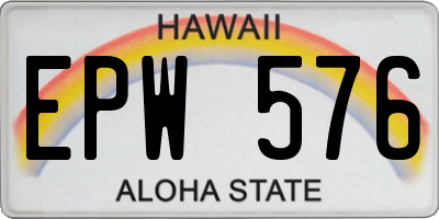 HI license plate EPW576