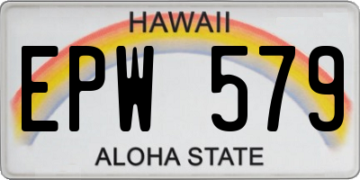 HI license plate EPW579