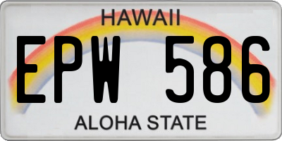 HI license plate EPW586