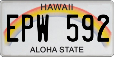 HI license plate EPW592