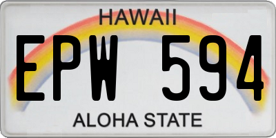 HI license plate EPW594