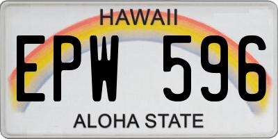 HI license plate EPW596