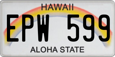 HI license plate EPW599