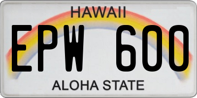 HI license plate EPW600