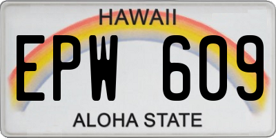 HI license plate EPW609
