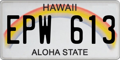 HI license plate EPW613