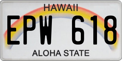 HI license plate EPW618