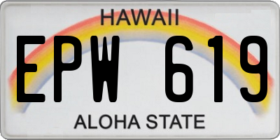 HI license plate EPW619