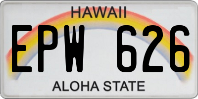HI license plate EPW626