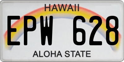 HI license plate EPW628