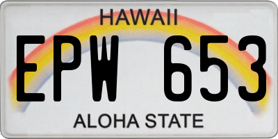 HI license plate EPW653