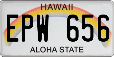 HI license plate EPW656