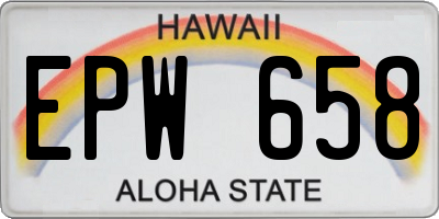 HI license plate EPW658