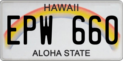 HI license plate EPW660
