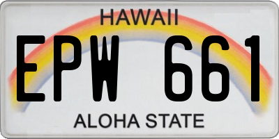 HI license plate EPW661