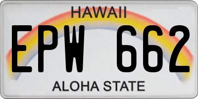 HI license plate EPW662