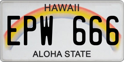 HI license plate EPW666