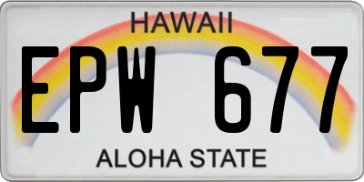 HI license plate EPW677