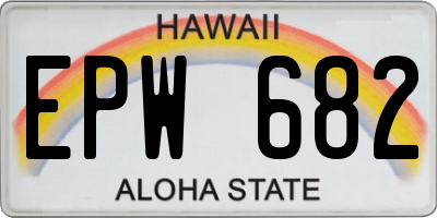 HI license plate EPW682