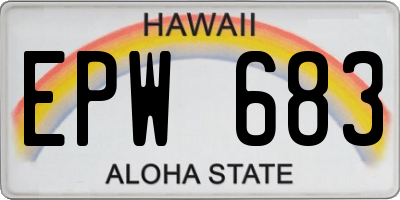 HI license plate EPW683