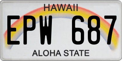 HI license plate EPW687