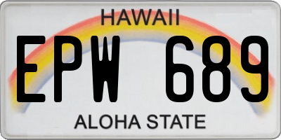 HI license plate EPW689