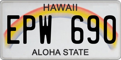 HI license plate EPW690
