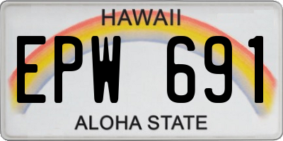 HI license plate EPW691