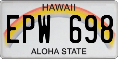 HI license plate EPW698