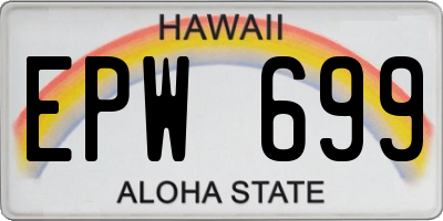 HI license plate EPW699