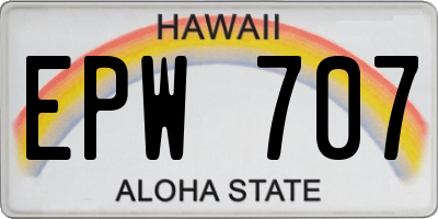HI license plate EPW707