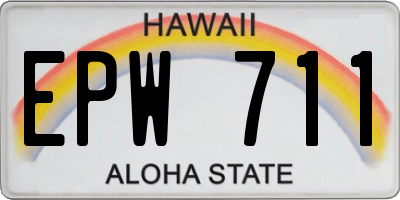 HI license plate EPW711