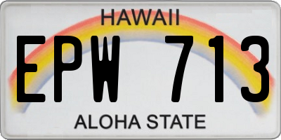 HI license plate EPW713