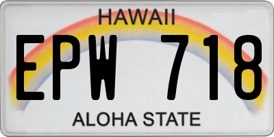 HI license plate EPW718