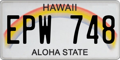 HI license plate EPW748