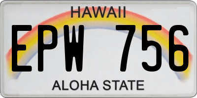 HI license plate EPW756