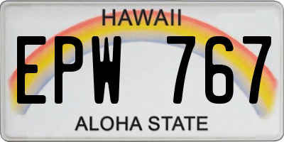 HI license plate EPW767