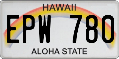 HI license plate EPW780
