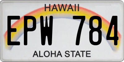 HI license plate EPW784