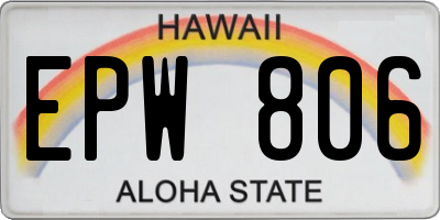 HI license plate EPW806