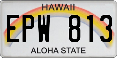 HI license plate EPW813