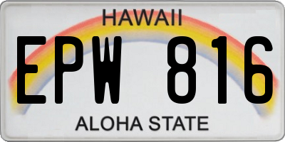 HI license plate EPW816
