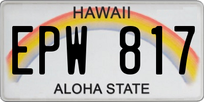 HI license plate EPW817