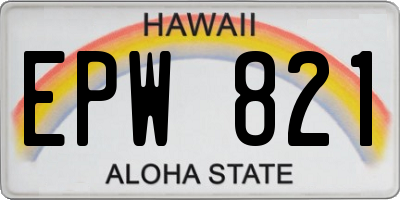 HI license plate EPW821