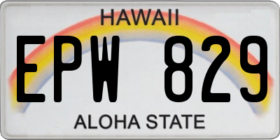 HI license plate EPW829